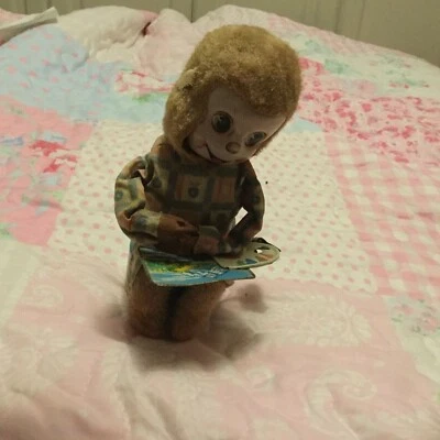 £55 • Buy Nomura - Little Monkey Artist - 1950-1959 - Japanese Tinplate Toy