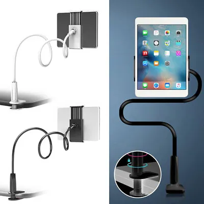 Flexible Arm 360º Bed Desk Gooseneck Lazy Stand Holder Mount For IPad Phone New • £8.26