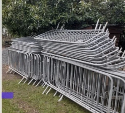 £15 • Buy Pedestrian Crowd Control Safety Site Fencing Barrier Galvanised Heras