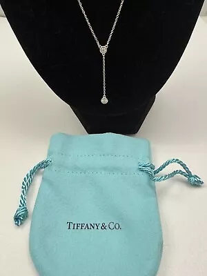 Authentic Tiffany & Co. Elsa Peretti’s Drop Dangle Diamond By The Yard Necklace  • $938.29