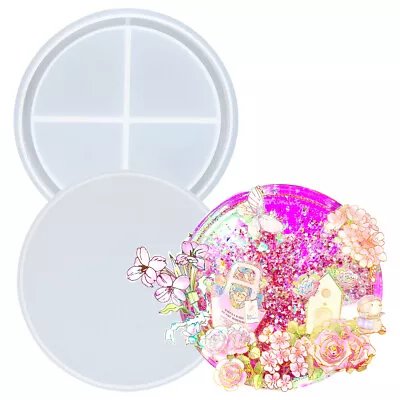 Resin Shaker Molds Set Large Round And Ring Coaster Epoxy Silicone Trays • $10.99