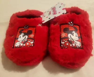 Disney Junior Minnie Mouse Toddler Slippers Size 7/8 Med Red NEW With TAGS • $8.95