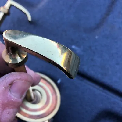 Gorgeous Mid-century Modern Brass Swirl Knob Set Round Pull 2” Diameter  • $58