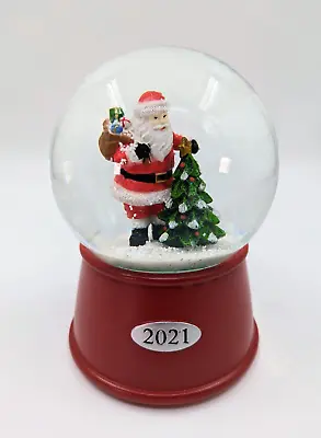 $4.99!   New Glass Musical Christmas Snow Globe Santa Claus & Tree 5 1/2  Tall • $4.99