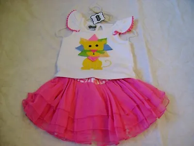 Mud Pie Boutique Baby Girl Outfit Set LION Hot Pink Size 6-9 M NEW Ruffle Tulle • $29.95