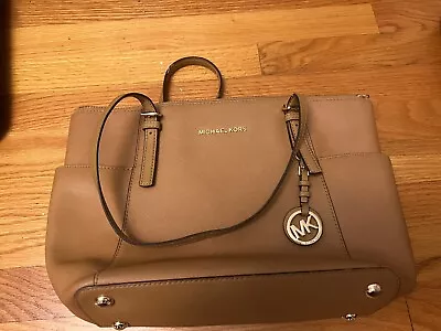 Michael Kors Jet Set Large Top-Zip Saffiano Leather Tote Acorn - MSRP $268 • $30