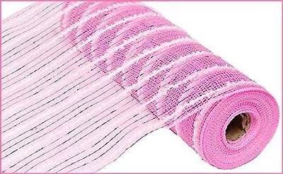 Cotton Drift Metallic Deco Poly Mesh Ribbon - 10.5  X 10 Yards (Pink) • $18.99