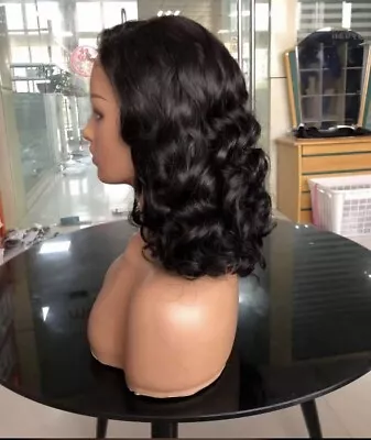 Brazilian Human Hair Wig Loose Waves 14 Inches 4x4 Closure Wig Glueless  • £199
