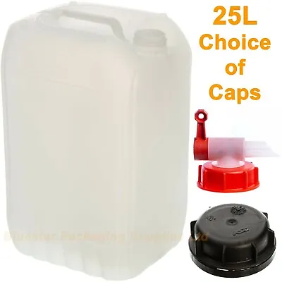 25 Litre 25L Jerry Can Water / Fuel Container Food Safe Tamper Caps Or Tap Caps • £14.60