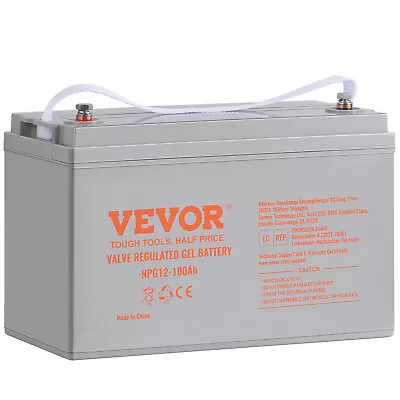 VEVOR Deep Cycle Battery 12V 100 AH AGM Marine Rechargeable Battery UL Certified • $169.99