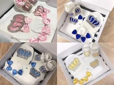 £24.99 • Buy Crown Baby Outfit, Prince New Born Boy, Take Home Baby Outfit Baby Shower Gift