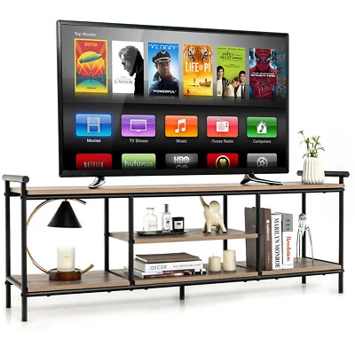 $119.95 • Buy Giantex TV Cabinet Entertainment Unit Industrial Wooden Storage Shelf Wide 134cm
