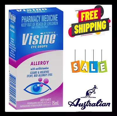 Visine Allergy Eye Drops 15ML Clears And Relieves Itchy Red Allegry • $21.46