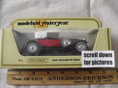 1978 Matchbook Models Of Yesteryear #y15  1930 Packard Victoria-new In Box • $4.99