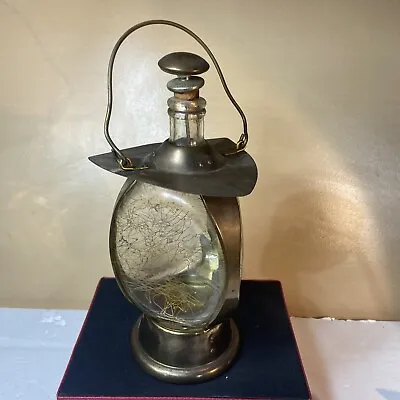 Vintage Brass/Glass Musical Decanter Liquor Lantern Music Box  How Dry I Am  • $17.50