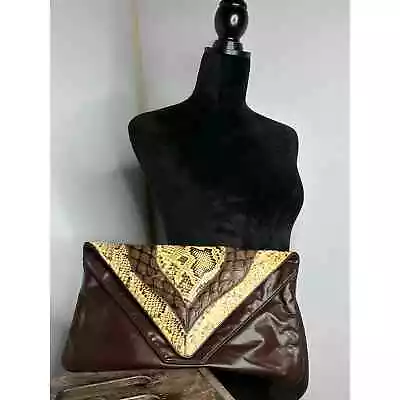 80's Vintage Snakeskin Leather Clutch Purse • $59.99