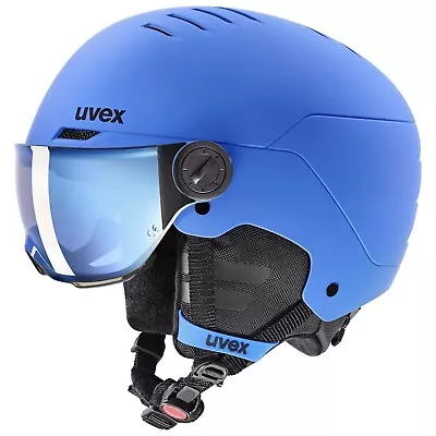 UVEX Unisex Youth Rocket JR Visor Ski Helmet Blue Mat Size 51-55 Cm • $61.65
