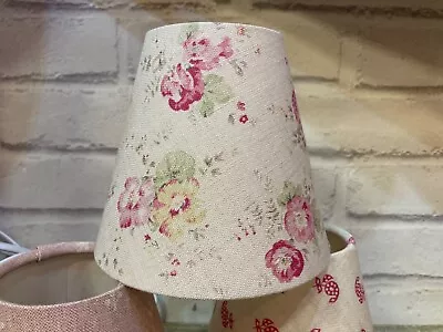 Peony And Sage Candle Clip Lampshade In Sweet Pea Linen So Pretty • £25