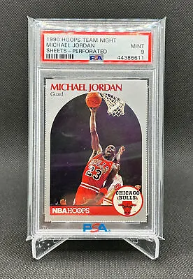 1990 Hoops Michael Jordan Team Night Sheets Perforated PSA 9 MINT New Case  • $44.99