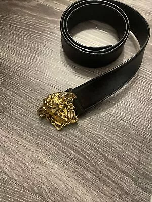 Men’s Versace Medusa Head Leather Belt Size 100cm/40 Made In Italy • $200