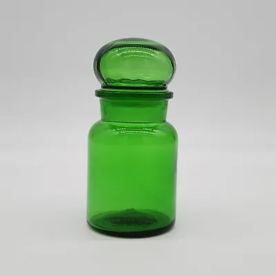 $14.99 • Buy Belgium Apothecary Jar Green Glass 5.5  Small Vintage