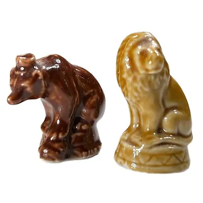 Wade Whimsies Set Of 2 Ceramic Figurines Circus Lion Bear England • $7.97