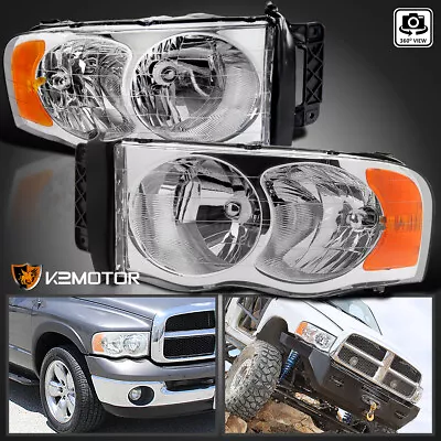 Fits 2002-2005 Dodge Ram 1500 2500 3500 Headlights Headlamps Pair Left+Right • $60.38