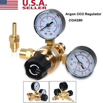 Argon/CO2 Gas MIG TIG Flow Meter Regulator Pressure Control Gauge Welder CGA580 • $29.99