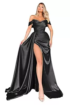 Dream Wedding Off The Shoulder  Prom Dresses Long 2022 High Slit Mermaid Formal • $7.99
