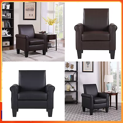 PU Leather Modern Accent Arm Chair Couch Sofa Chair Living Room Leisure Chair US • $128.99
