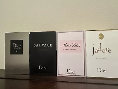 Four Miss Dior Sauvage Homme J'adore Perfume Sample Sprays 1 Ml / 0.03 Oz New • $11.99