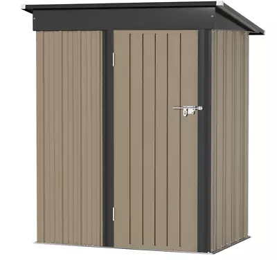 AECOJOY Outdoor Metal Storage Shed W/Lockable Door For Backyard Garden Tool Shed • $118.99