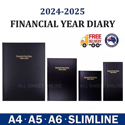 2024 2025 Financial Year Diary Week To View & Day To View Planner Black A4 A5 A6 • $14.95