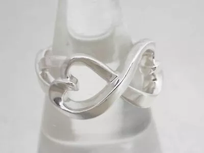 £79.77 • Buy Tiffany & Co Sterling 925 Silver Loving Heart Infinity Ring Size 4 1/4