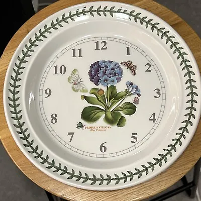 £12.50 • Buy VTG 80’s Portmeirion Botanic Garden Blue Primrose 10.5” Wall Clock /Cake Plate