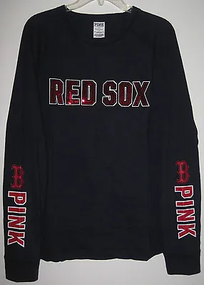 Nwt Victoria's Secret Pink S Boston Red Sox Bling Sequin Perfect Crew Sweatshirt • $75.99