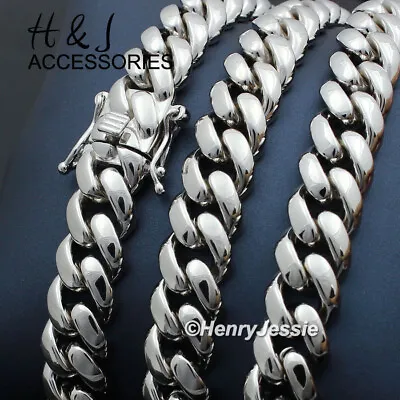 24 Men 925 Sterling Silver 10mm Heavy Plain Miami Cuban Curb Chain Necklace*sn20 • $419.99