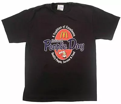 MCDONALD'S NATIONAL PEOPLE DAY Vintage FAST FOOD T Shirt QUALITY 80s Medium LOGO • $19.99