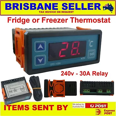 $34.99 • Buy 240v Display Fridge Thermostat Controller 30a Freezer Temperature Digital