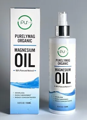 PurelyMag Organic Magnesium Oil Spray – 250 Ml – 100% Pure Magnesium Chloride • £11.50