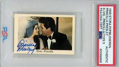 Elvis & Priscilla Presley 1968 Popbilder Dutch Gum Rookie Autograph PSA/DNA JSA • $429.17