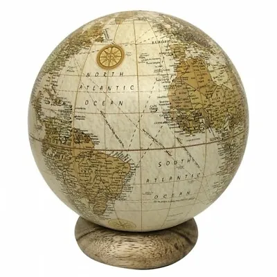 $12.30 • Buy John Cabot Miniature Globe On Wooden Stand - Antique Style Globe