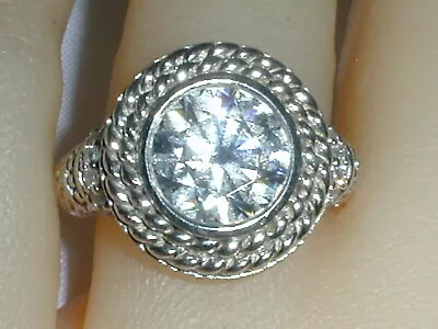 Stunning~ Judith Ripka Sterling Silver Diamonique 3 Ct Cz  Ring- Size 6 3/4! • $49