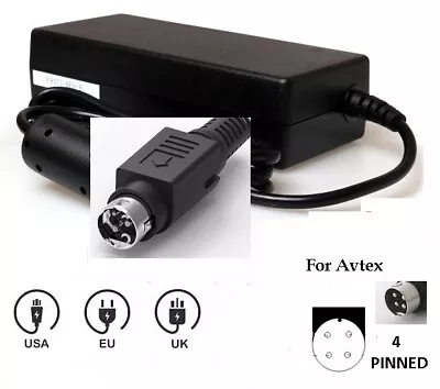 12v 3.33a Power Adapter For AVTEX TV SAWA-07-333 4Pin Din Plug (all Pins +ve) • £22