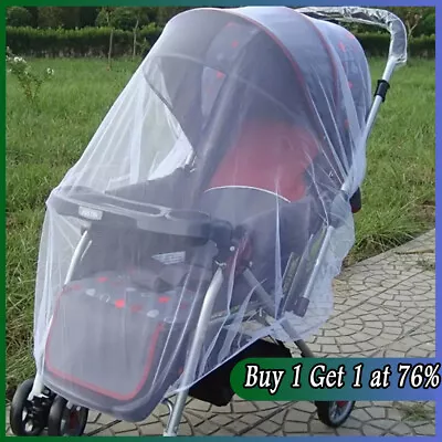 White Elastic Mosquito Net Baby Infant Strollers Insect Shield Travel Cot Mesh • £2.87