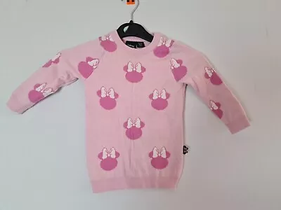 Disney At Primark Girls Pink Minnie Mouse Jumper 1.5 To 2 Years • £4.49