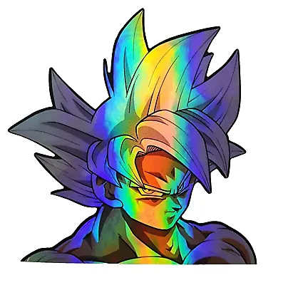 Goku HOLOGRAPHIC ULTRA ANIME 5  X 5  Vinyl Decal Sticker Car Truck Anime Comic • $12.99