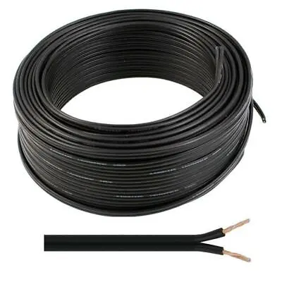 10 METRES 2 CORE BLACK CABLE CAR AUTO BOAT VAN AUDIO HiFi TWIN SPEAKER WIRE • £4.87