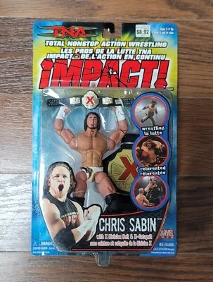 2005 TNA Impact Chris Sabin X-Division Title Marvel Toys Wrestling Figure • $69.91