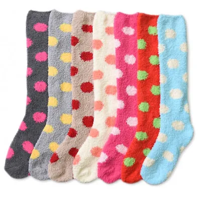 3 Pair Plush Soft Women Girl Winter Socks Cozy Fuzzy Slipper Long Knee High 9-11 • $16.49
